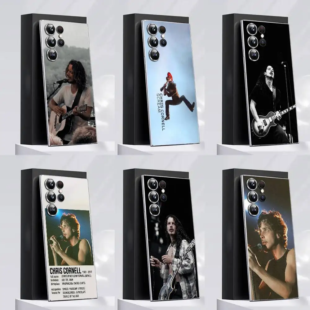 

C-Chris Cornell Scream Phone Case For Samsung S30,25,24,23,21,22,20,10,5G,FE,lite,PIus,Ultra Transparent Cover