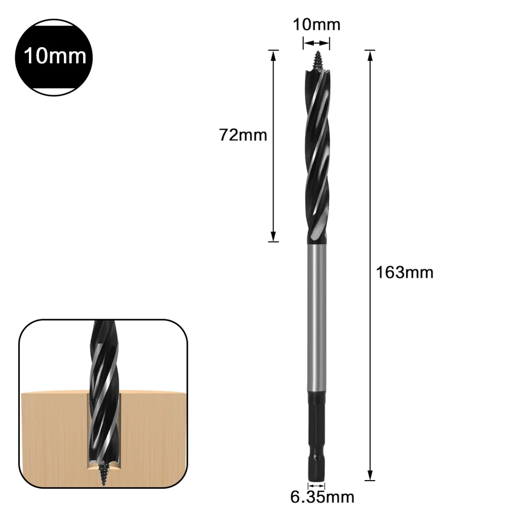 10mm Twist Drill Bit Set Wood Fast Cut Auger Carpenter Joiner Tool Drill Bit for Wood Cut Suit for Woodworking