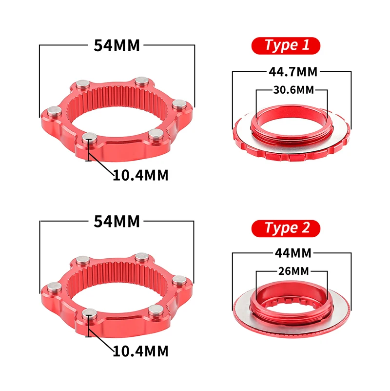 MUQZI Bike Centerlock To 6-Hole Adapter Mountain Bike Hub Center Lock Conversion 6 Bolt Disc Brake Rotor Cycling Accessoires