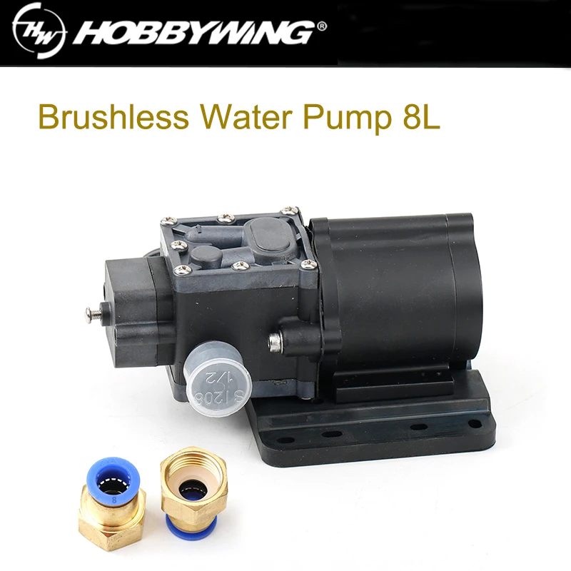 Hobbywing Combo Pump 8L Brushless Water Pump 10A 14S V1 Sprayer Diaphragm Pump for Plant Agriculture UAV Drone