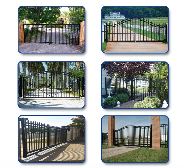Customization Large Metal Steel Courtyard Fence Gate Design House Villa Security Wrought Iron Automatic Sliding lane Gate