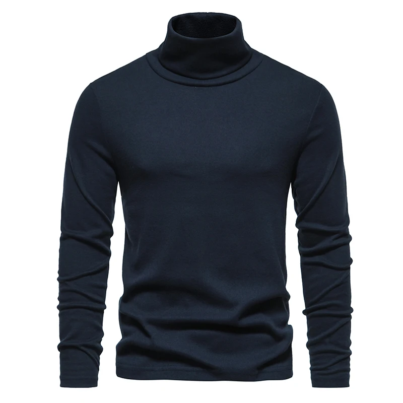 Happyjeffery Men's Basic High Collar Pullover Sweater Autumn Spring Turtleneck Slim Fit Tops Male Basic Sweaters Men SW01