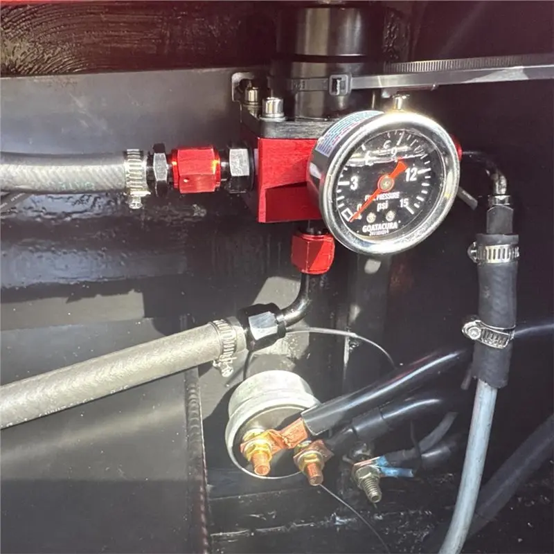 Universal Fuel Line Hose Fitting Connector Kit With Pressure Gauge AN6-6AN Adjustable EFI Fuel Pressure Regulator Kit