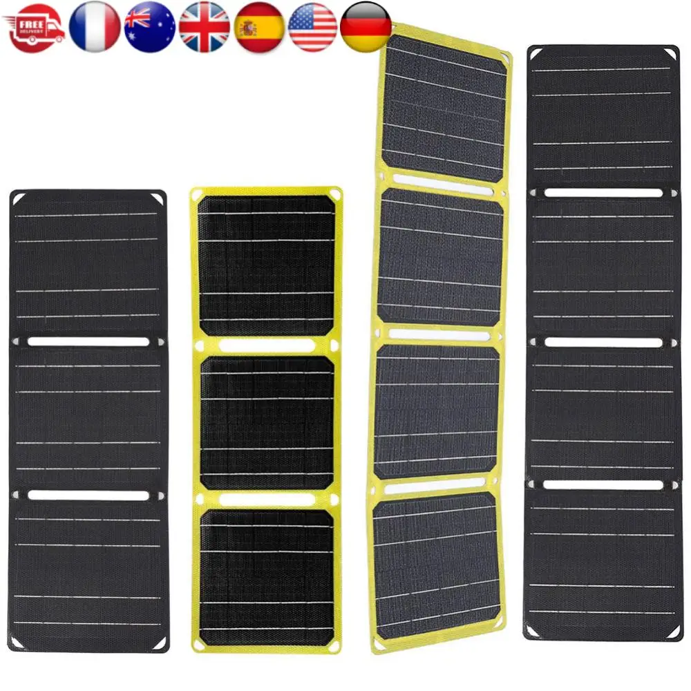  30 واط/40 واط 5 فولت بطارية محمولة شاحن الهاتف نوع C USB-A تيار مستمر الناتج طوي لوحة كهروضوئية صغيرة الطاقة الطوارئ ETFE لوحات #1
