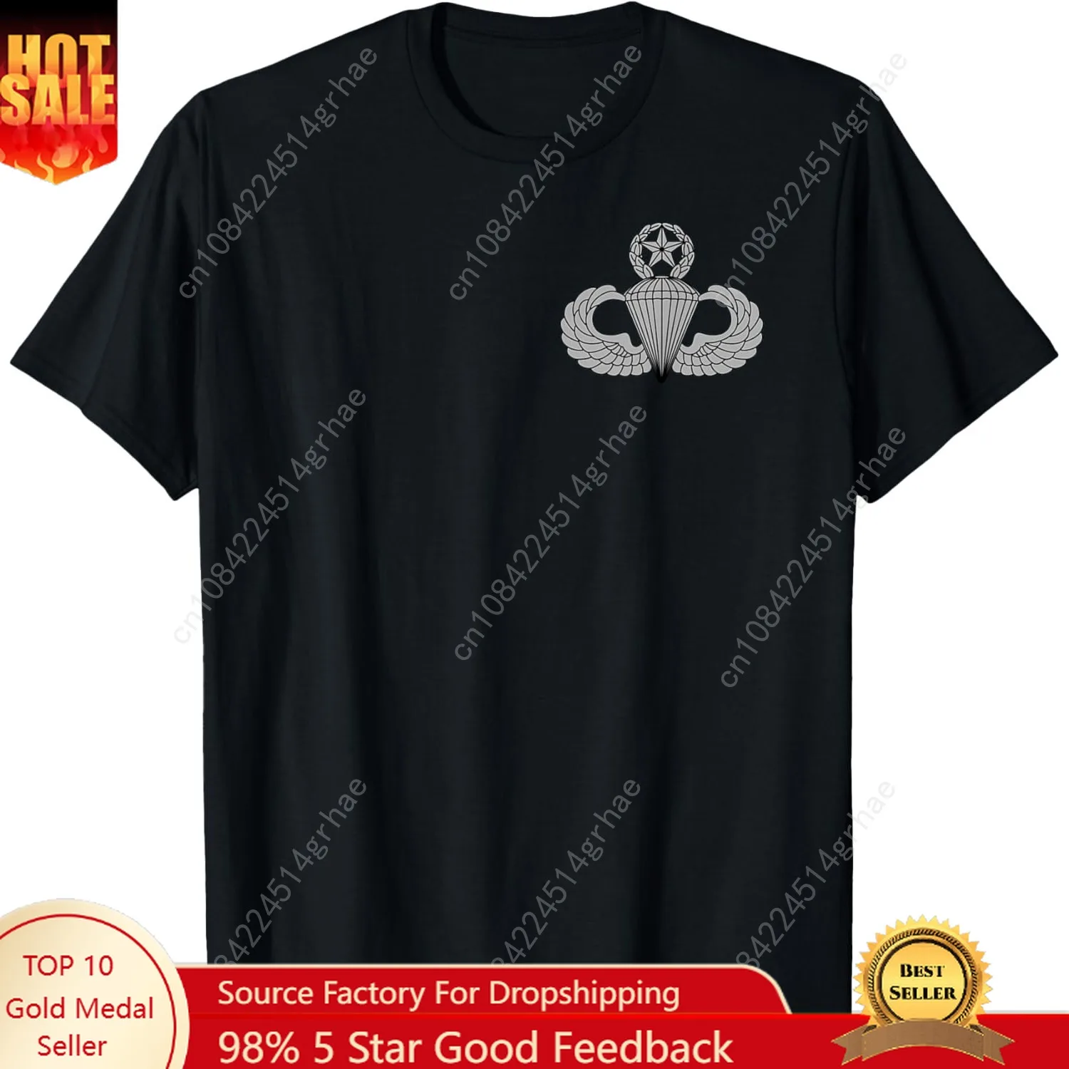 

US Army Jumpmaster Badge - Airborne Wings Master Parachutist T-Shirt