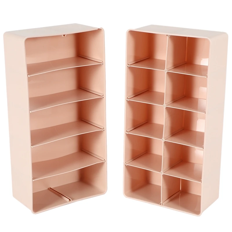 2Pcs Underwear Storage Box For Ties Socks Shorts Bra Closet Organizer Divider Drawer Multiple Grids Can Adjust The Partition