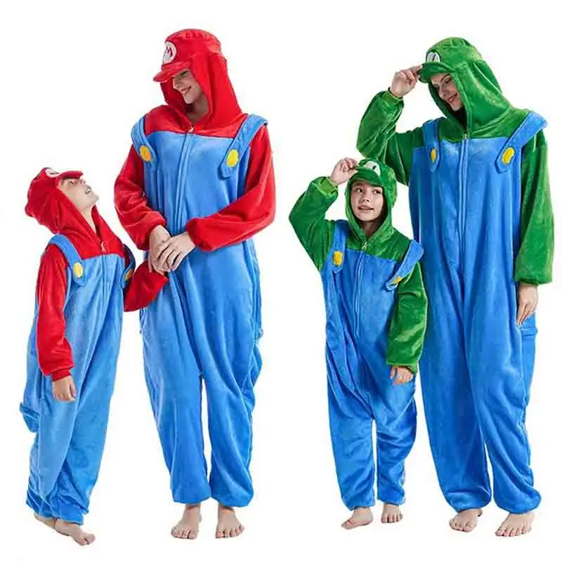 Disfraz de Cosplay de Anime Brothers, Figura de Anime de Luigi, Pijama de una Pieza, Ropa de Dormir Kawaii de Dibujos Animados, Disfraz de Halloween