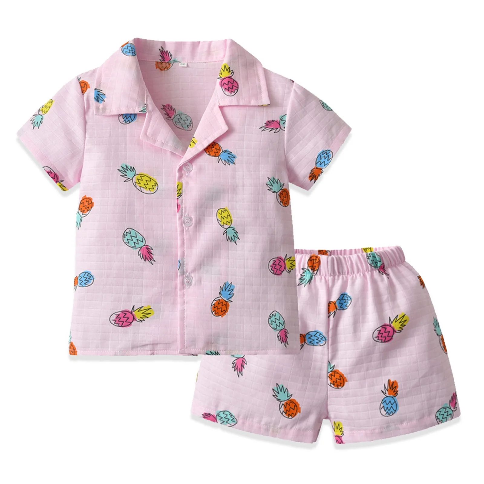 Pigiama per bambini Homewear 2024 Casual Toddler neonate primavera estate Cartoon Print manica corta Sleepwear outfit pigiama Clothes