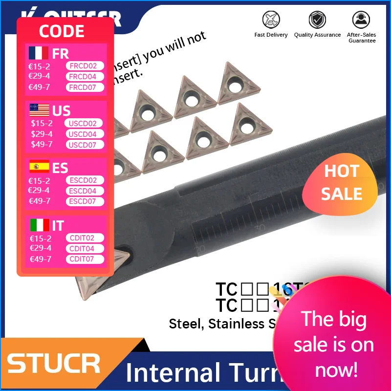 

S10K-STUCR11 S16Q-STUCR11 S20R-STUCR16 S25S-STUCR16 Machining Carbide Insert TCMT Inner Hole Turning Tools Cutter CNC Lathe tool
