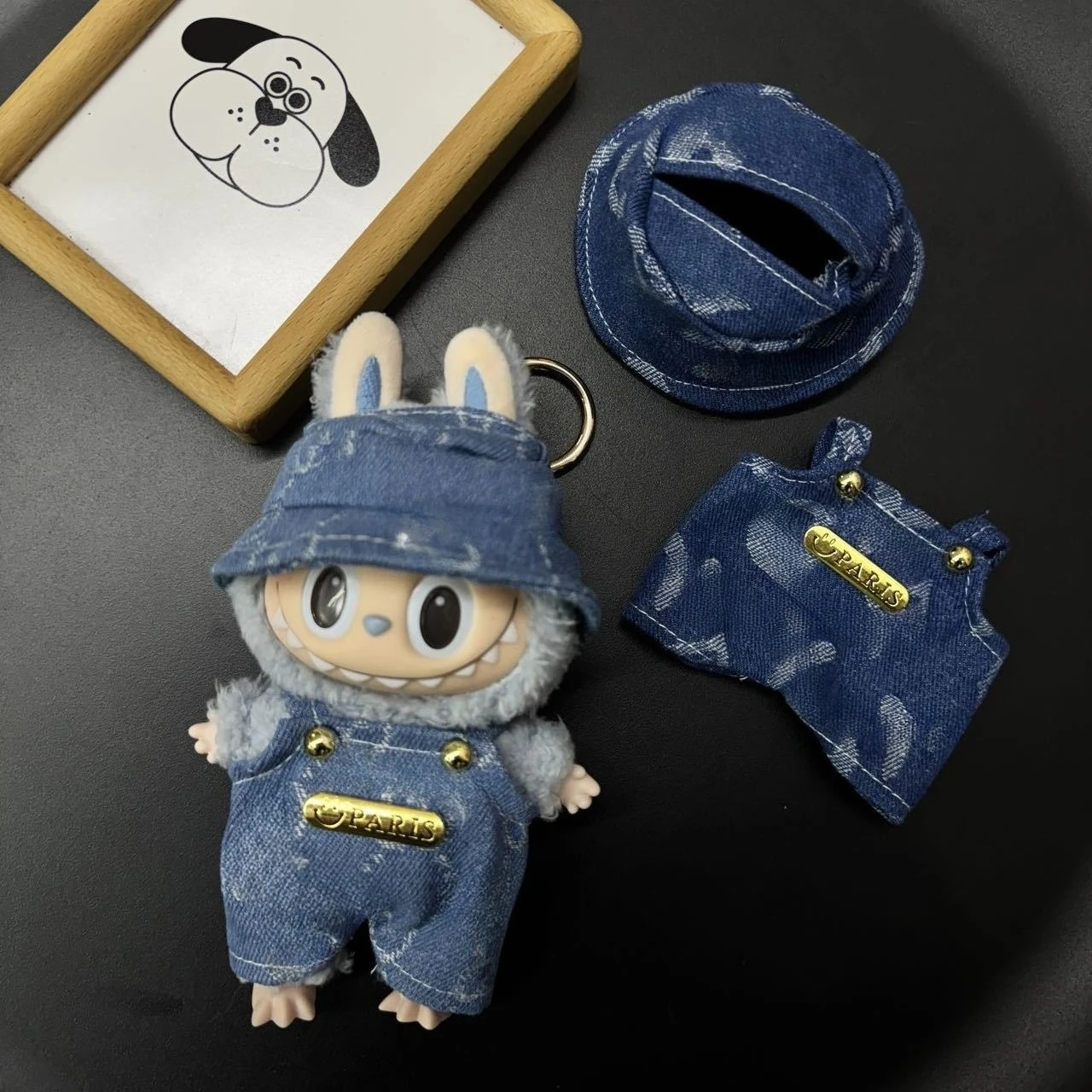

Cute Labubu Clothes Luxury Noble Denim Suit Accessories Labubu Doll 17cm Doll Clothes Barbie Accessories