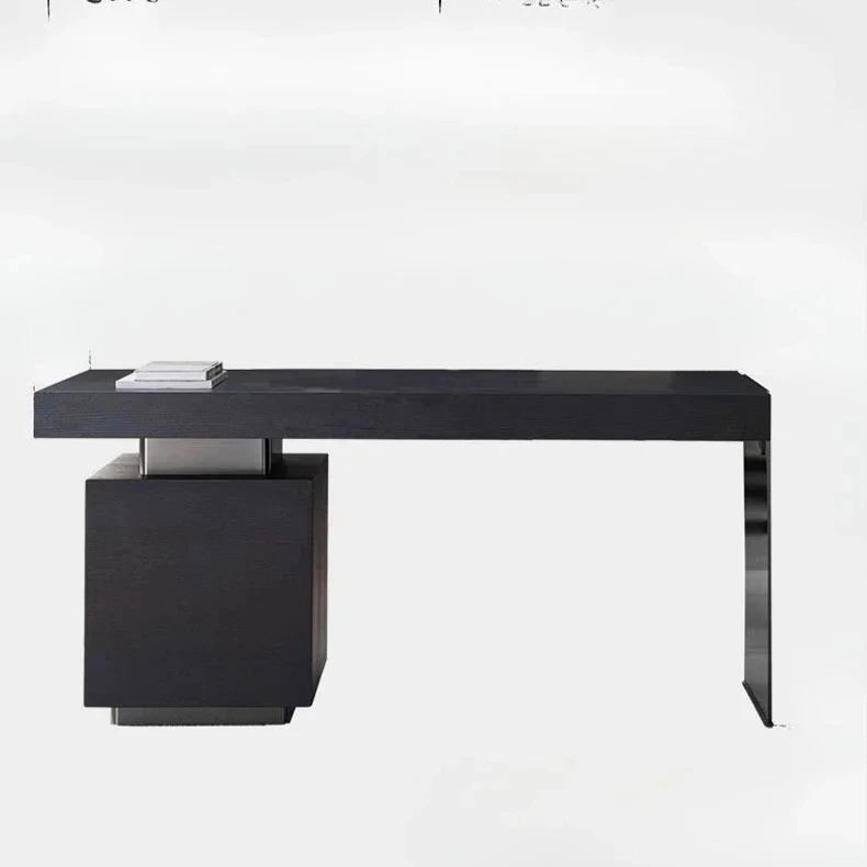 A  Italian minimalist study bookcase combination modern high-end simple office furniture computer desk locker new