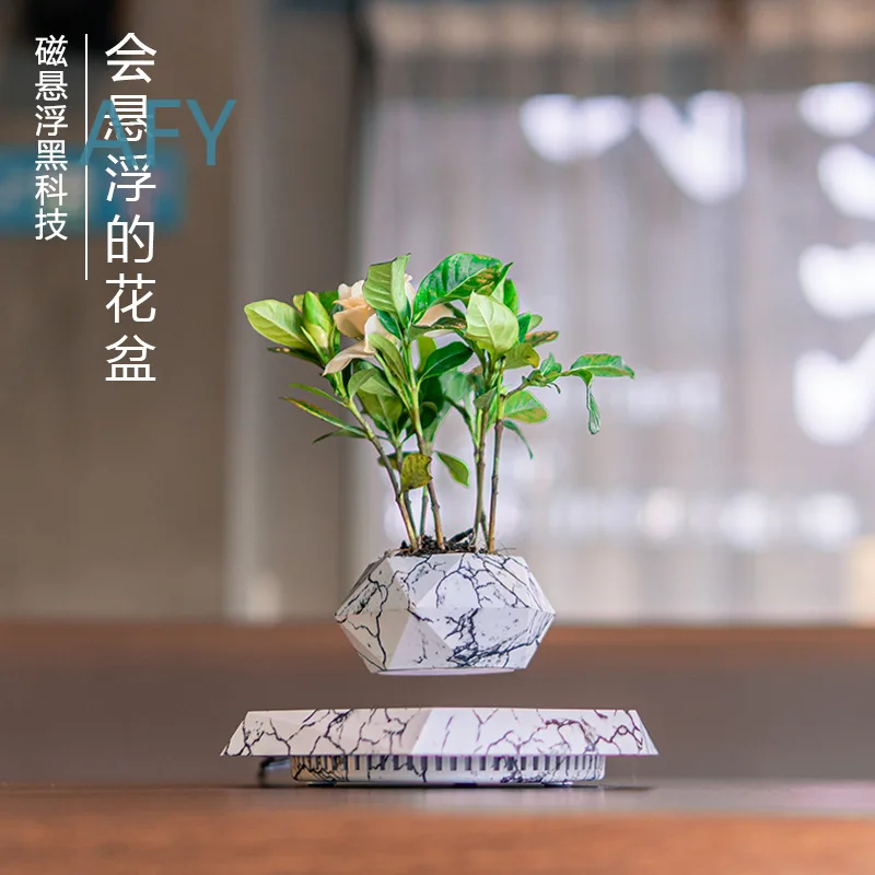 Magnetic Levitation Planter for Home Office Desk Decor Creative Floating Flower Pot for Indoor Plant Display Wholesale