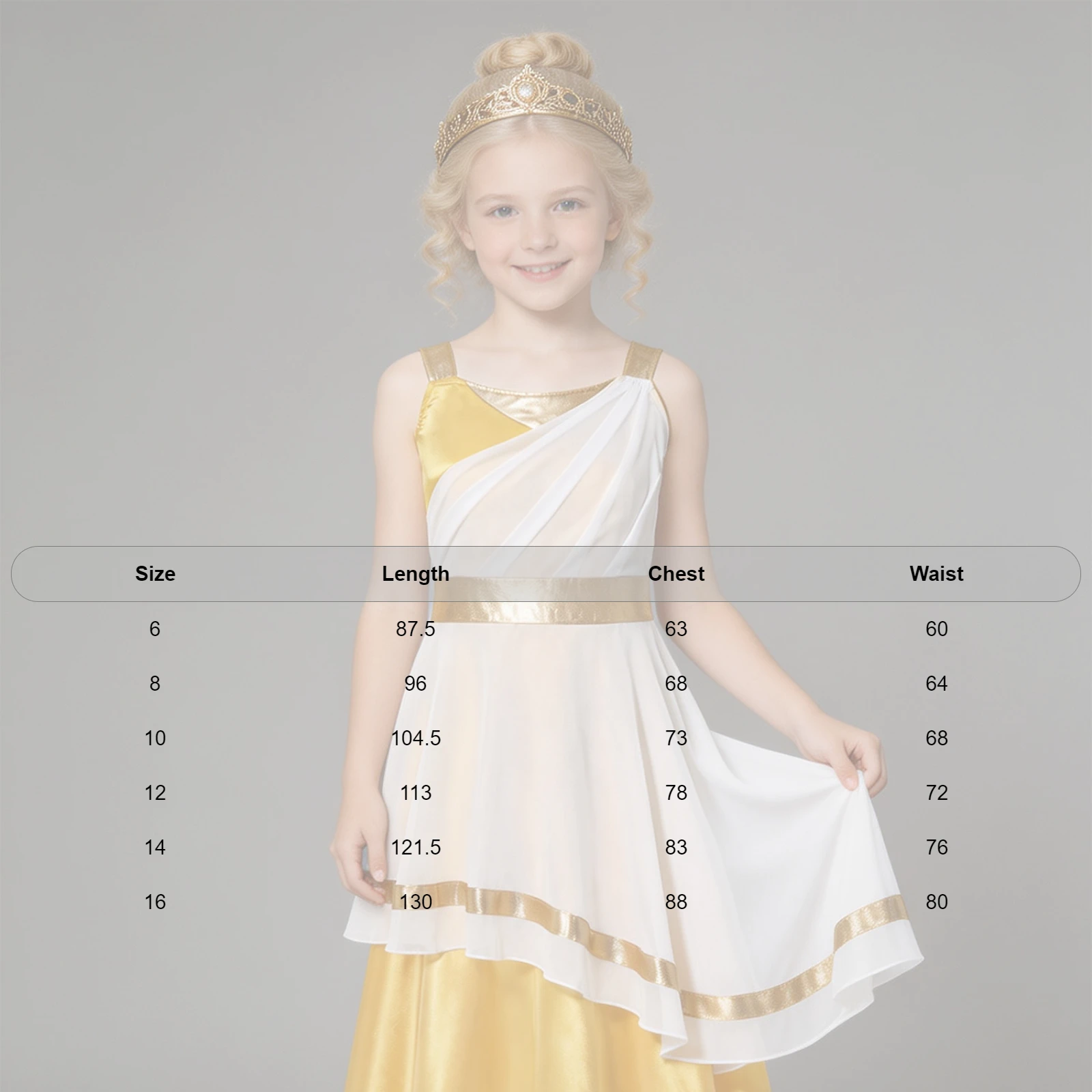 Kids Girls Praise Liturgical Church Worship Dance Tunic Dress Sleeveless Choir Robe Lyrical Dancewear Greek Roman Athena Clothes - view 6