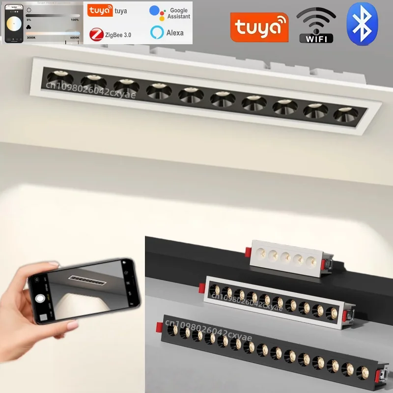 

Graffiti intelligent dimming LED downlight spotlight 2.4G remote control ceiling light anti-glare kitchen indoor lighting