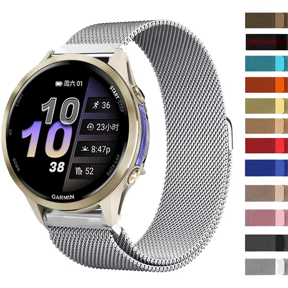 22 mm 20 mm Milanaise-Armband für Garmin Approach S70/Vivoactive 6 5 4 3Music/Venu 3 2 SQ/Forerunner 970 570 645 245 55 Magnetband