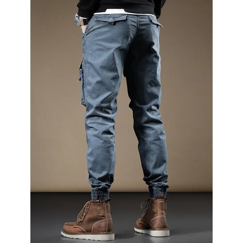 New arrive men’s light luxury cargo pants,multi-pockets harem pants,outdoors sports tactical pants,slim-fit casual jeans pants;