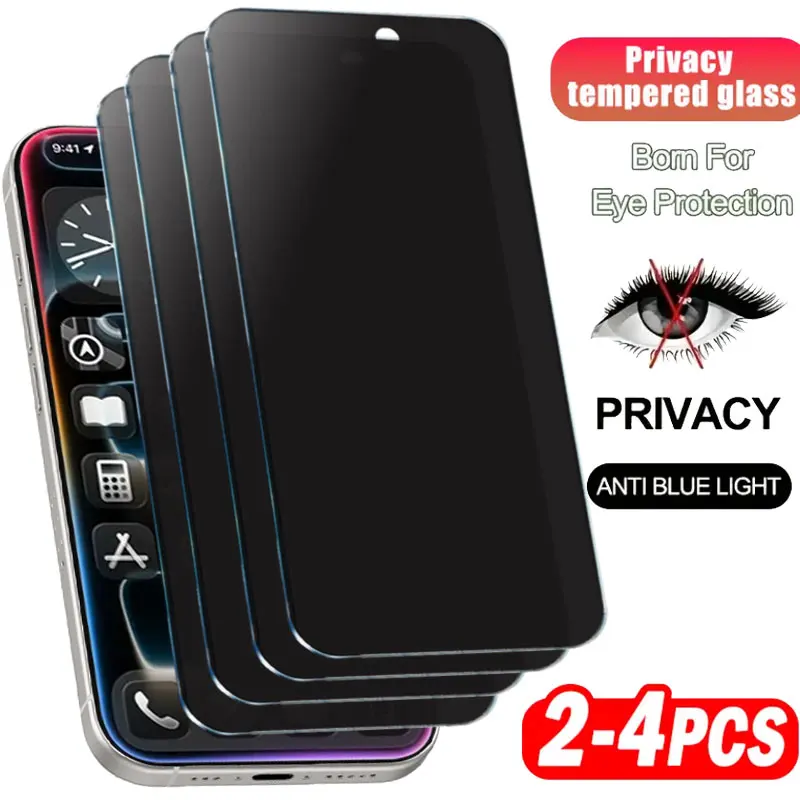 Para iPhone 17 Pro Max Protectores de pantalla de privacidad para iPhone 16 11 12 13 14 15 Pro Max Plus vidrio templado antiespía para iPhone 16e