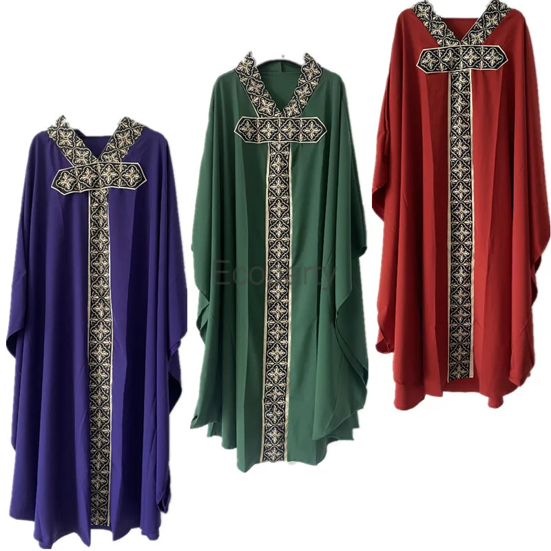 Retro Medieval Prayer Robe para Homens e Mulheres, Vestido de Igreja, Monges, Cristão, Sacerdote, Cosplay Traje, Halloween, Festa de Carnaval, Manto, Novo