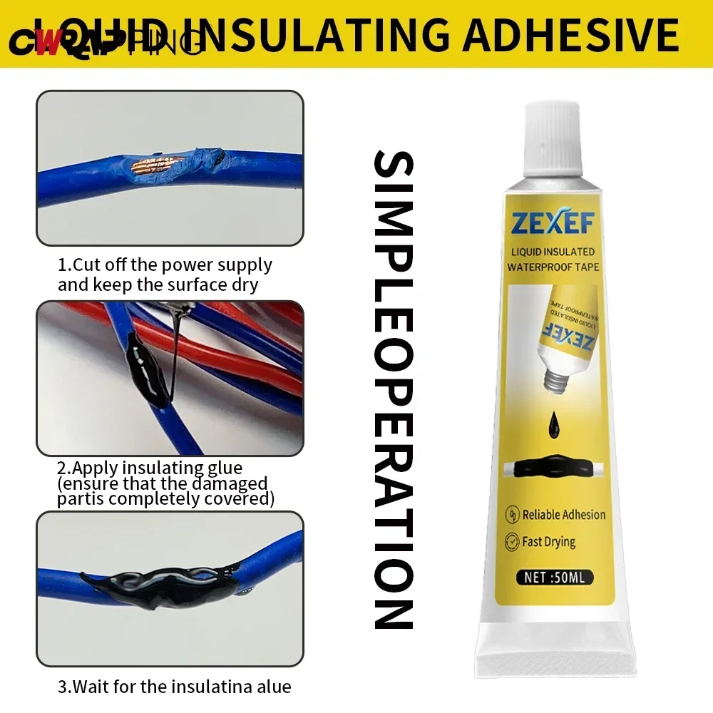 Motorcycle Repair Adhesive Multifunctional Wire Wrap Moisture-proof Quick-drying Glue Black and White Liquid Insulating Paste