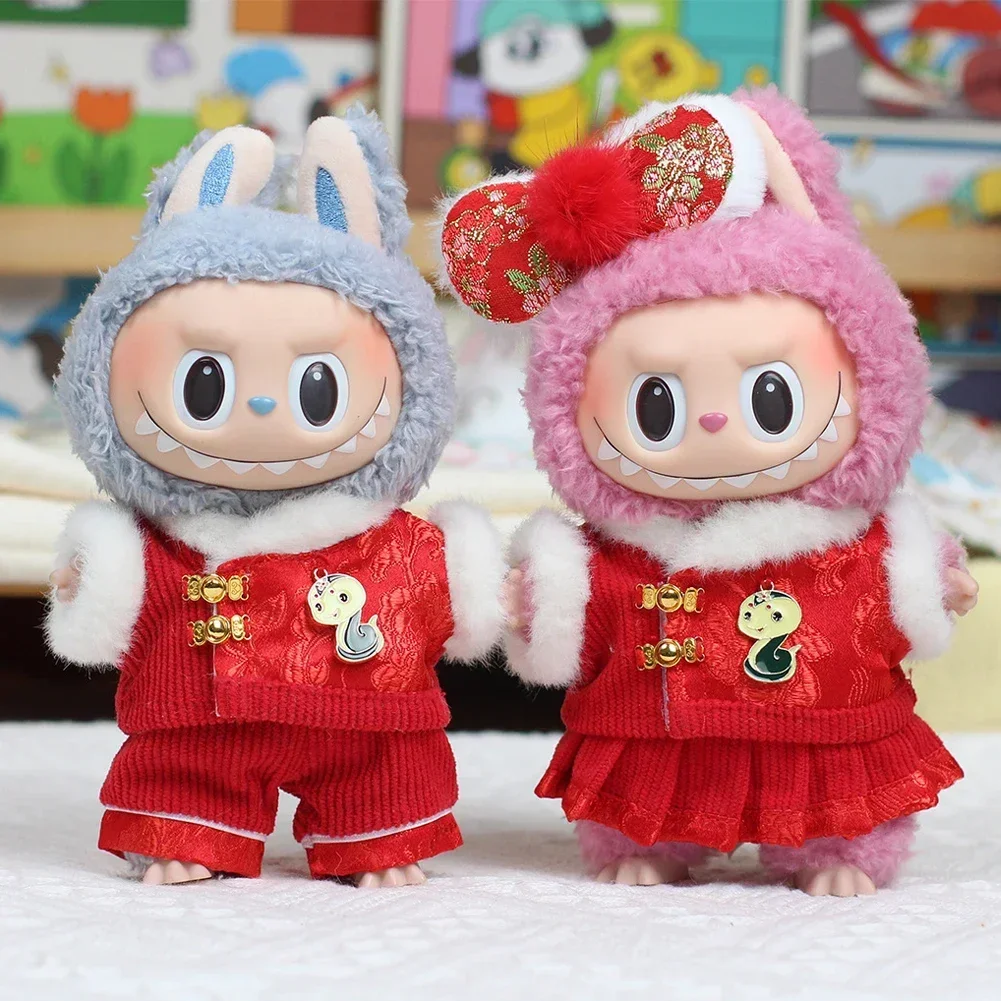 Mini Doll'S Clothes Outfit Accessories For Korea Kpop Exo Labubu Idol V1 V2 New Year's Spring Festival antique Hanfu Clothing