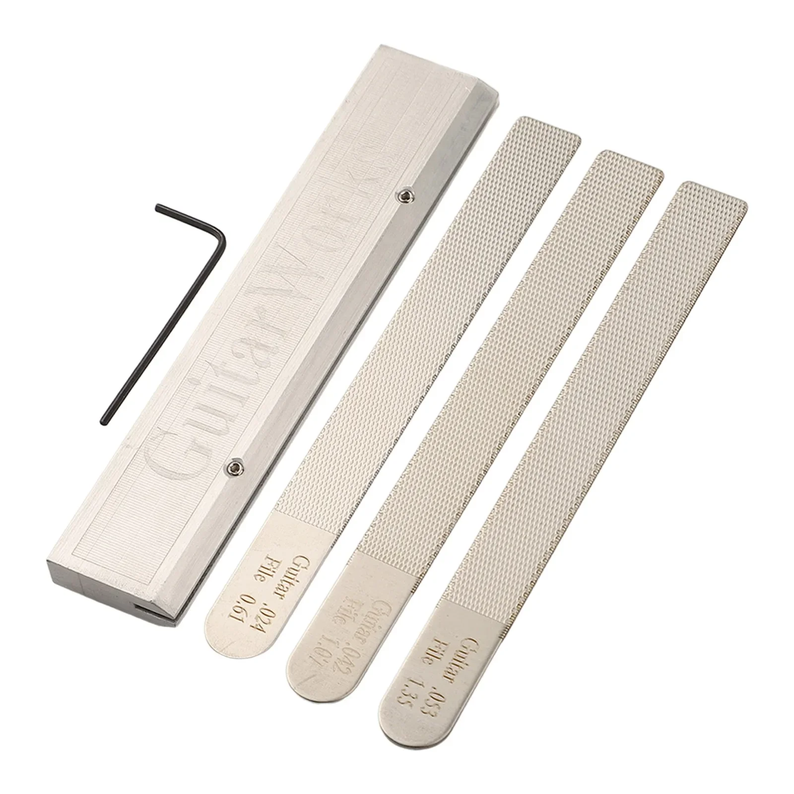 4PCS/Set Guitar Sand Nut Files Kit Steel Polished Grinding Groove + 3 Files Tools For Guitar Luthier Repair Accessories