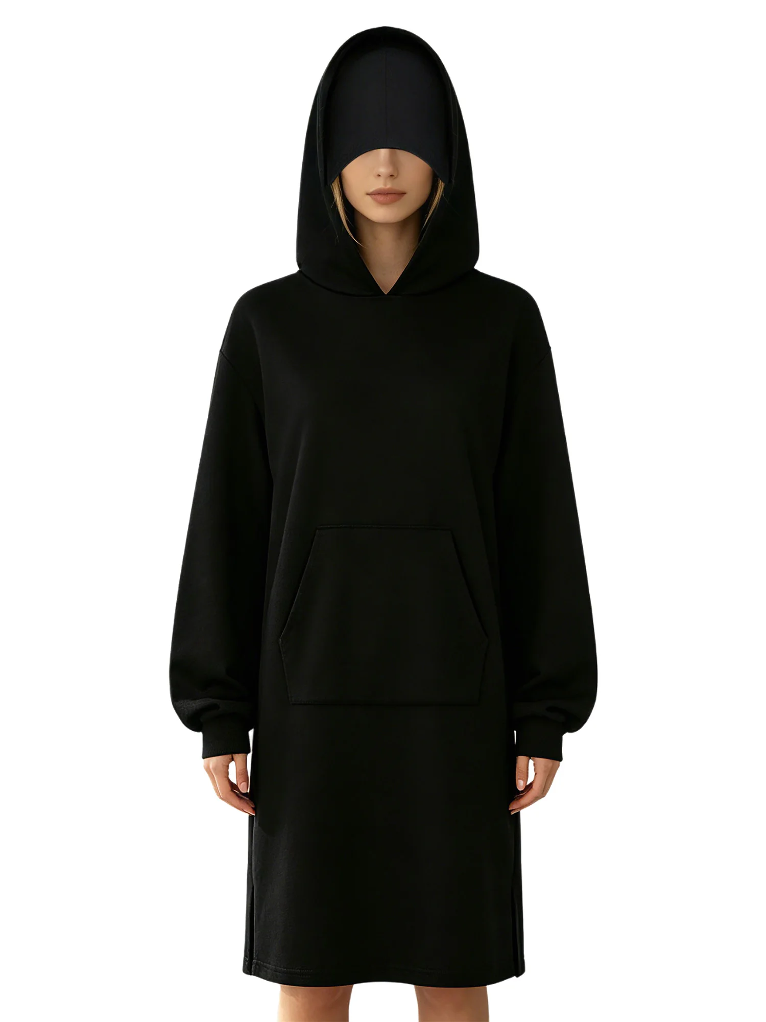 

Oversize Woman Polerones Long Sleeve Pullover Top with Pocket And Eye Mask Stretchy for Outdoor Sports Gym Streetwear