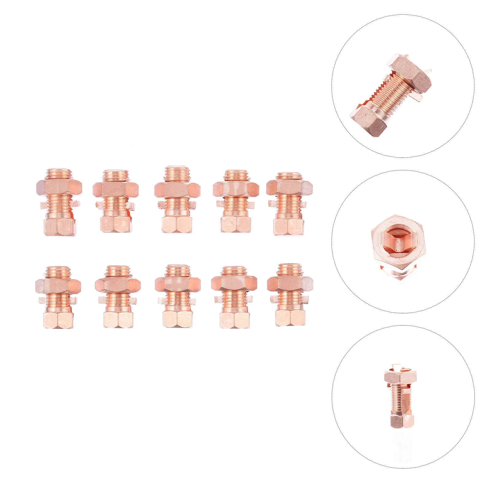 10 Pcs Bolt Clamp Strength Split Connector Copper Bonding Grounding for Antenna Cord Wire