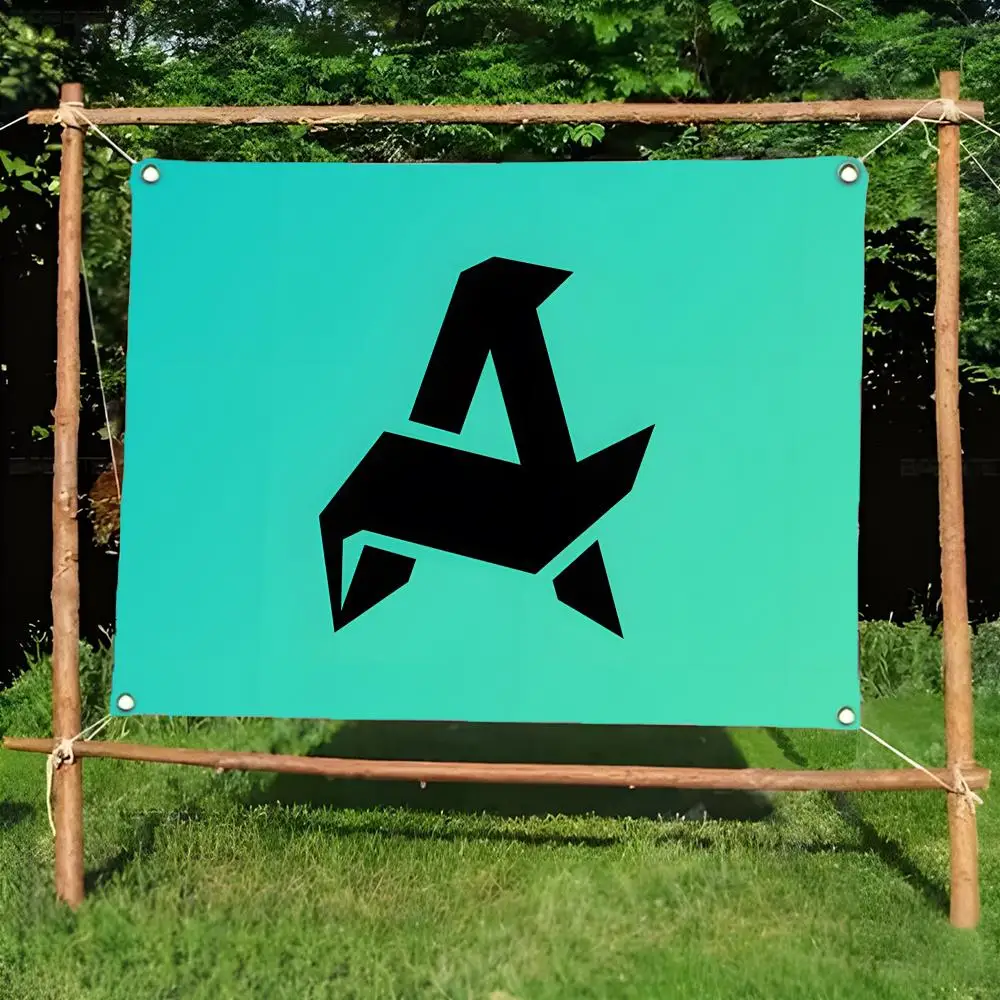 graphic symbol A-Aurora Flags Daily four ring borderless design indoor outdoor decor easy hang install