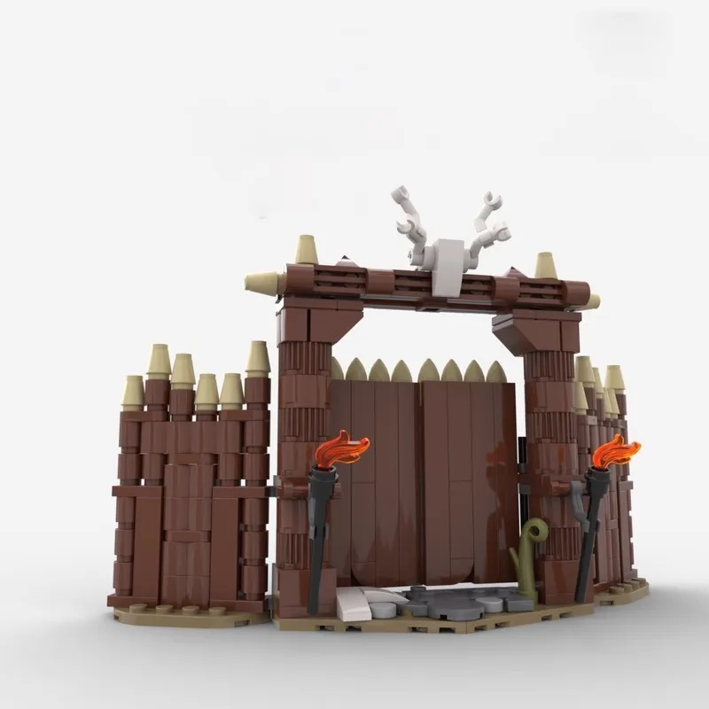 

MOC Building Block Viking Village Gate Creative Architecture Street View Toys Gift Ornament Men's Collection Toys