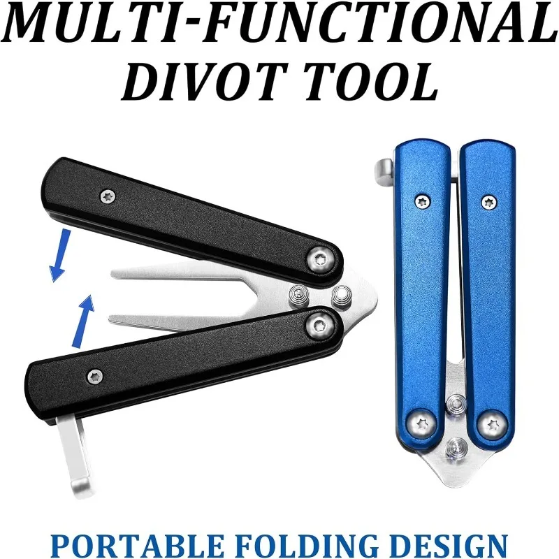 

Golf Foldable Divot Repair Tool Golf Green Divot Tool, Pitch Groove Cleaner, Putting Green Fork Golf Accessories Training Tool