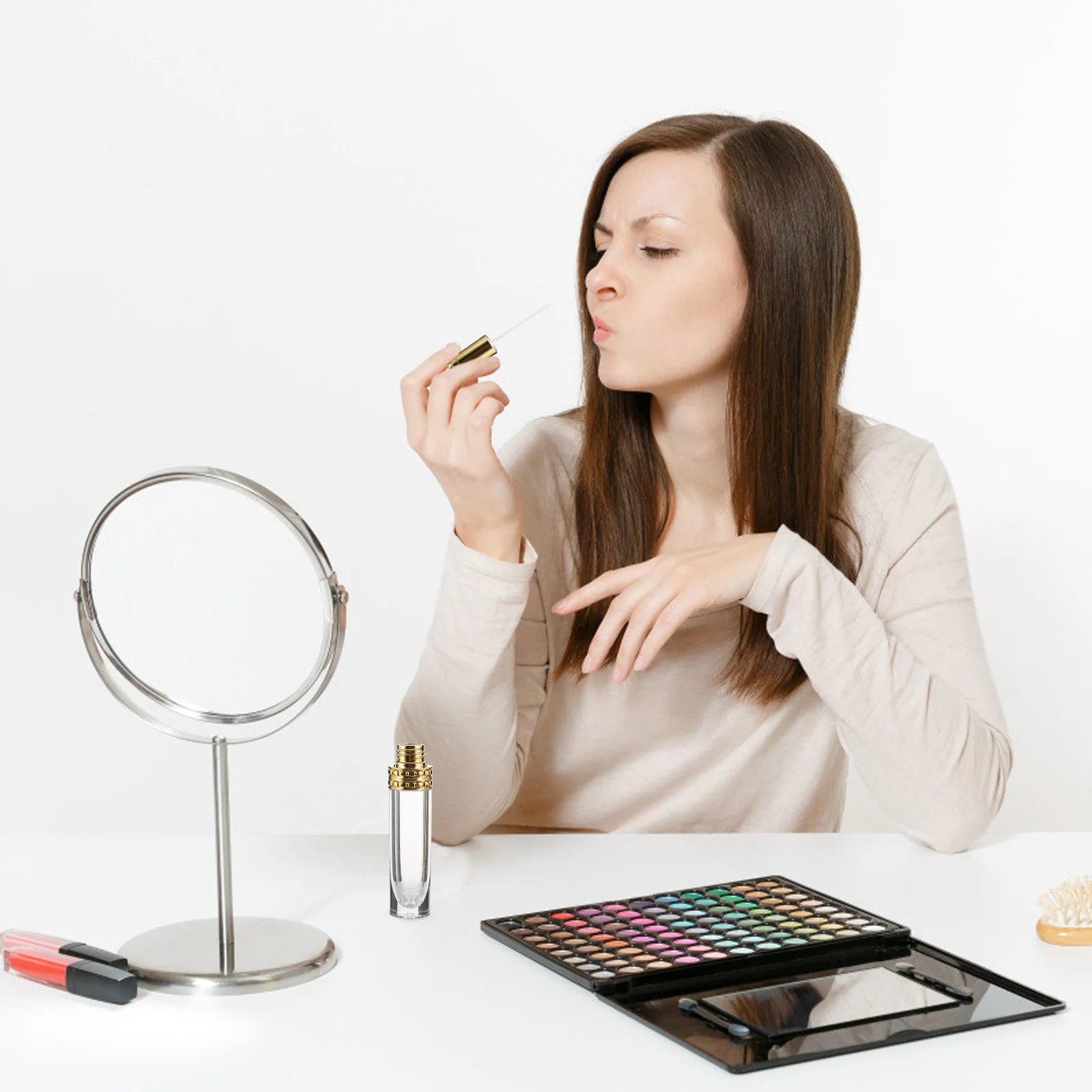 

16Pcs Lip Gloss Tubes Gold Refillable Plastic Durable Lipstick Bottles Portable Waterproof for Lip Samples Lipgloss Storage