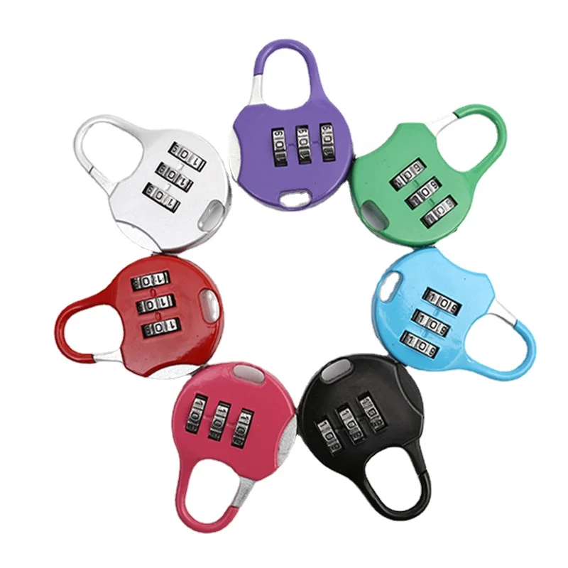 Combination lock small padlock luggage backpack zipper lock gym dormitory cabinet combination lock mini padlock head