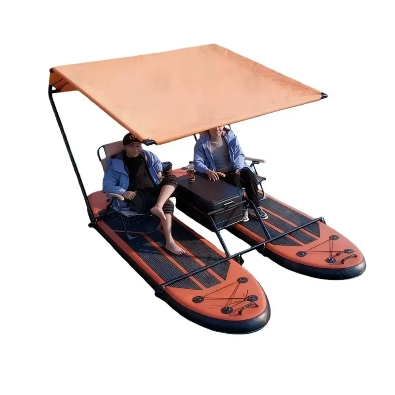Infla Catamaran Board Connection Frame With Canopy For Fishing Lake Ocean Infla Catamaran Paddle Board