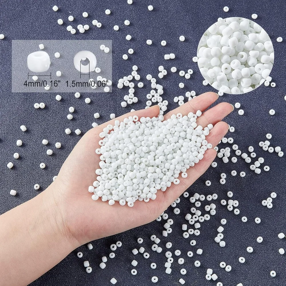 6/0 Seed Beads, 4500 Pcs Glass Seed Beads 4mm Round Pony Bead Waist Beads Mini Spacer Beads for DIY Earring Bracelet Necklace