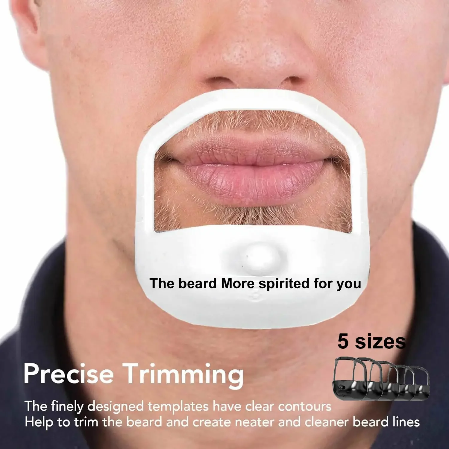 5 Sizes Set of French Beard or Goatee Shaving Template Beard Shaping Tool Trimming Supplies for Men Shave Goatee Symmetric Beard