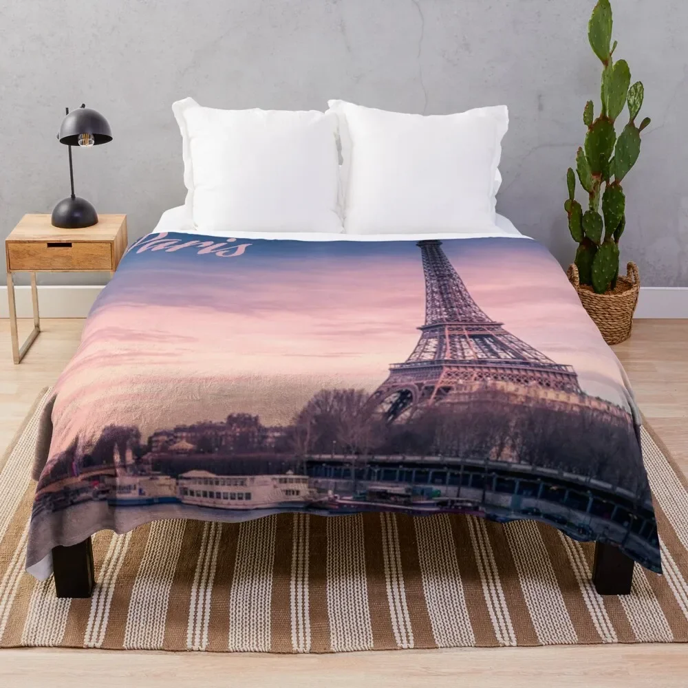 Paris Eiffel Tower Soft Throw Blanket Lightweight Flannel Fleece Blanket for Couch Bed Sofa Travelling Camping for Kids Adults