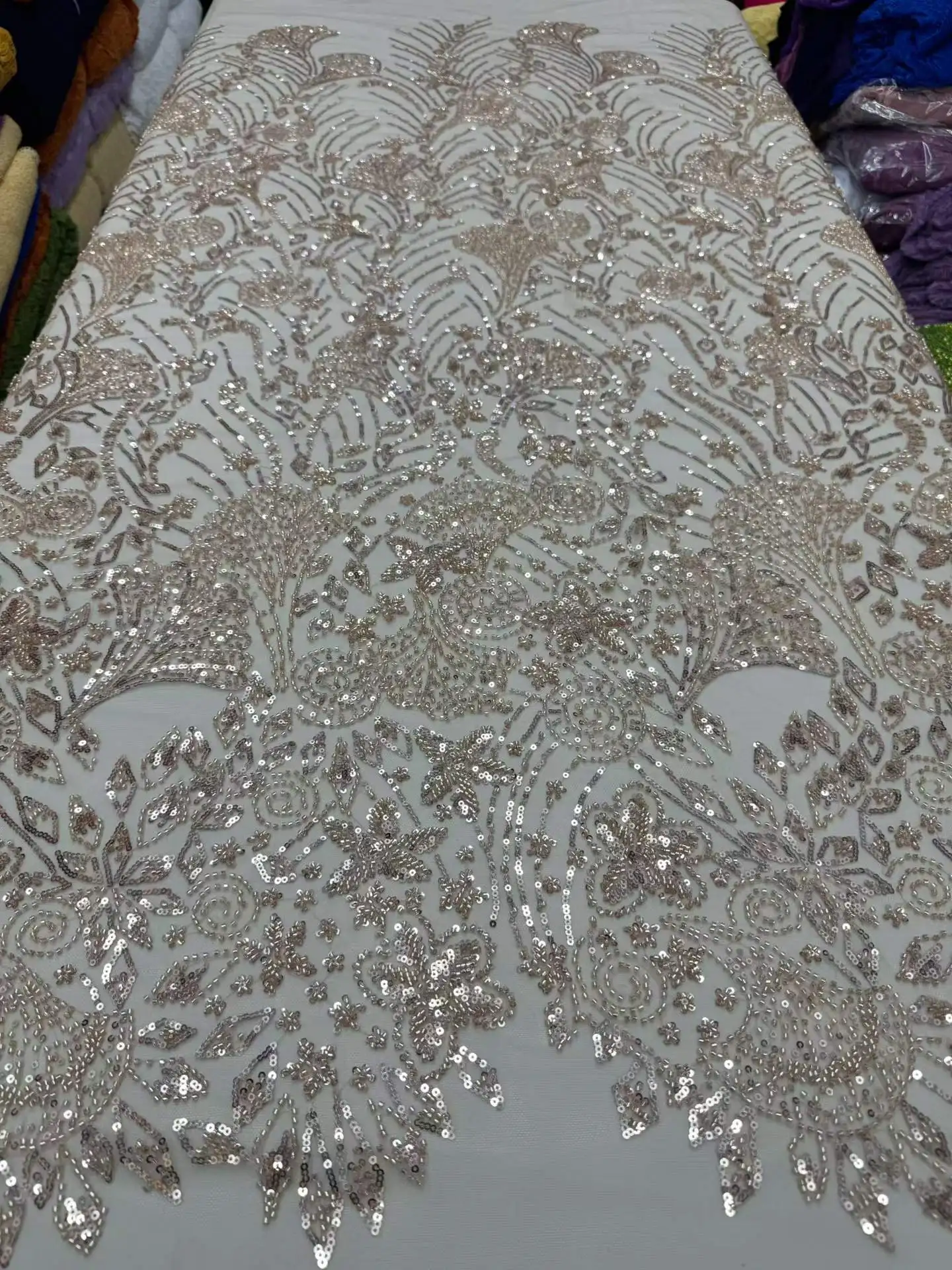 

Luxury African Sequins Beaded Lace Fabric 2026 High Quality Groom Nigerian Wedding Bridal Embroidery French Tulle Material