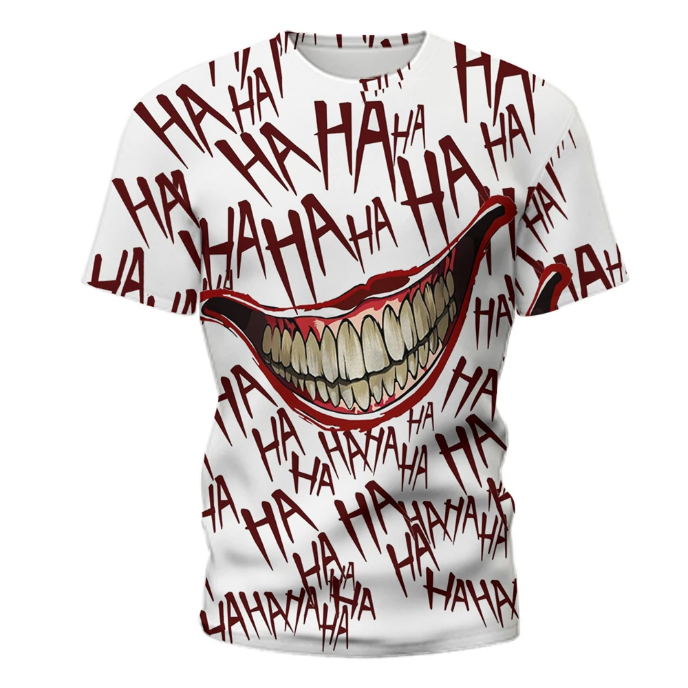 Camiseta con estampado digital 3D para hombre, camiseta de manga corta con estampado de letras HAHA para deportes al aire libre, nuevo diseño de