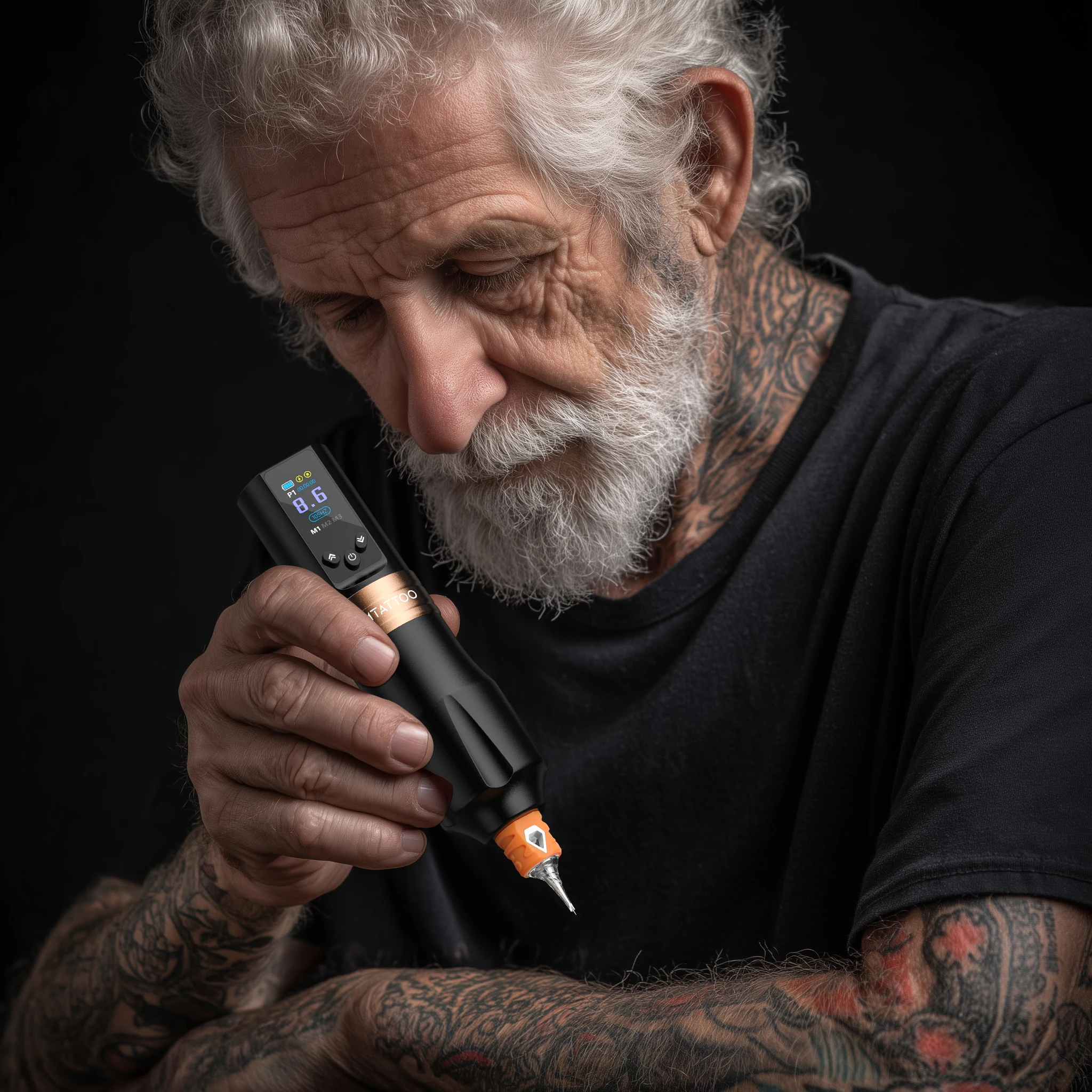 DM سيزار جديد قابل للتعديل قلم الوشم عدة تجميل دائم ماكينة رسم الوشم التجميلي عدة اللاسلكية الوشم بندقية كيت لفن الوشم