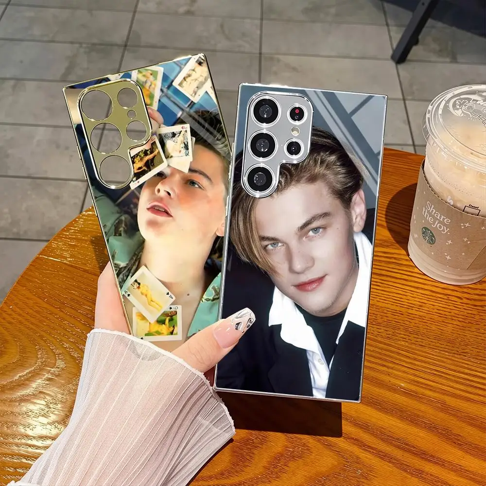 Actor L-Leonardo DiCaprioES Phone Case For Samsung S26 S25 S24 S23 S22 S21 FE Ultra Plus Electroplating Silver Cover