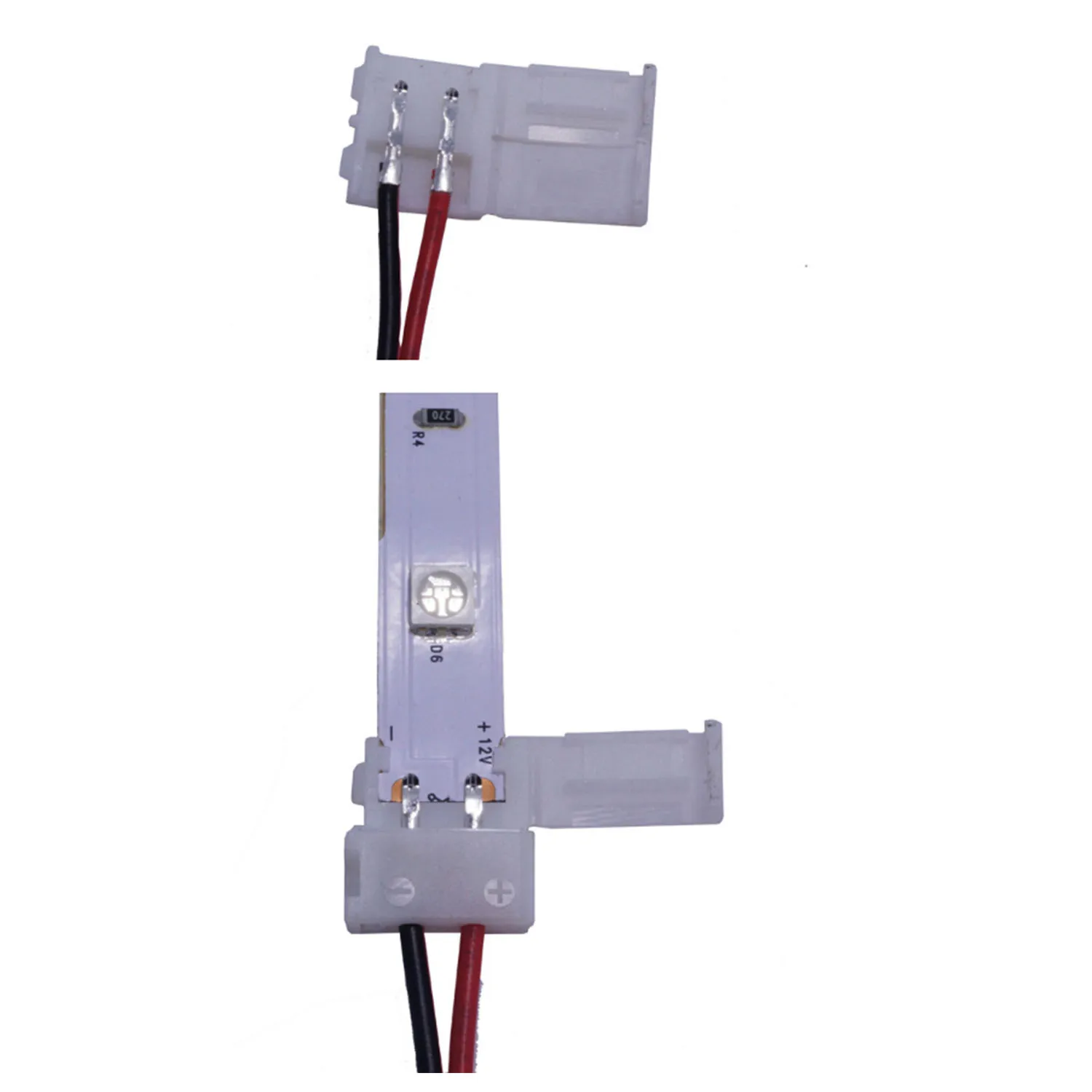 PC 4PIN Molex Power Cable  Adapter To 2 Pin LED Strip 10MM Connector 5050 Single Color LED