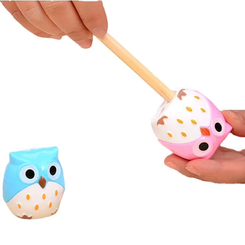 Imagem -02 - Apontador de Lápis Bonito Coruja Mini Animal Sharpeners Papelaria Coreana Estudante 12 Pcs