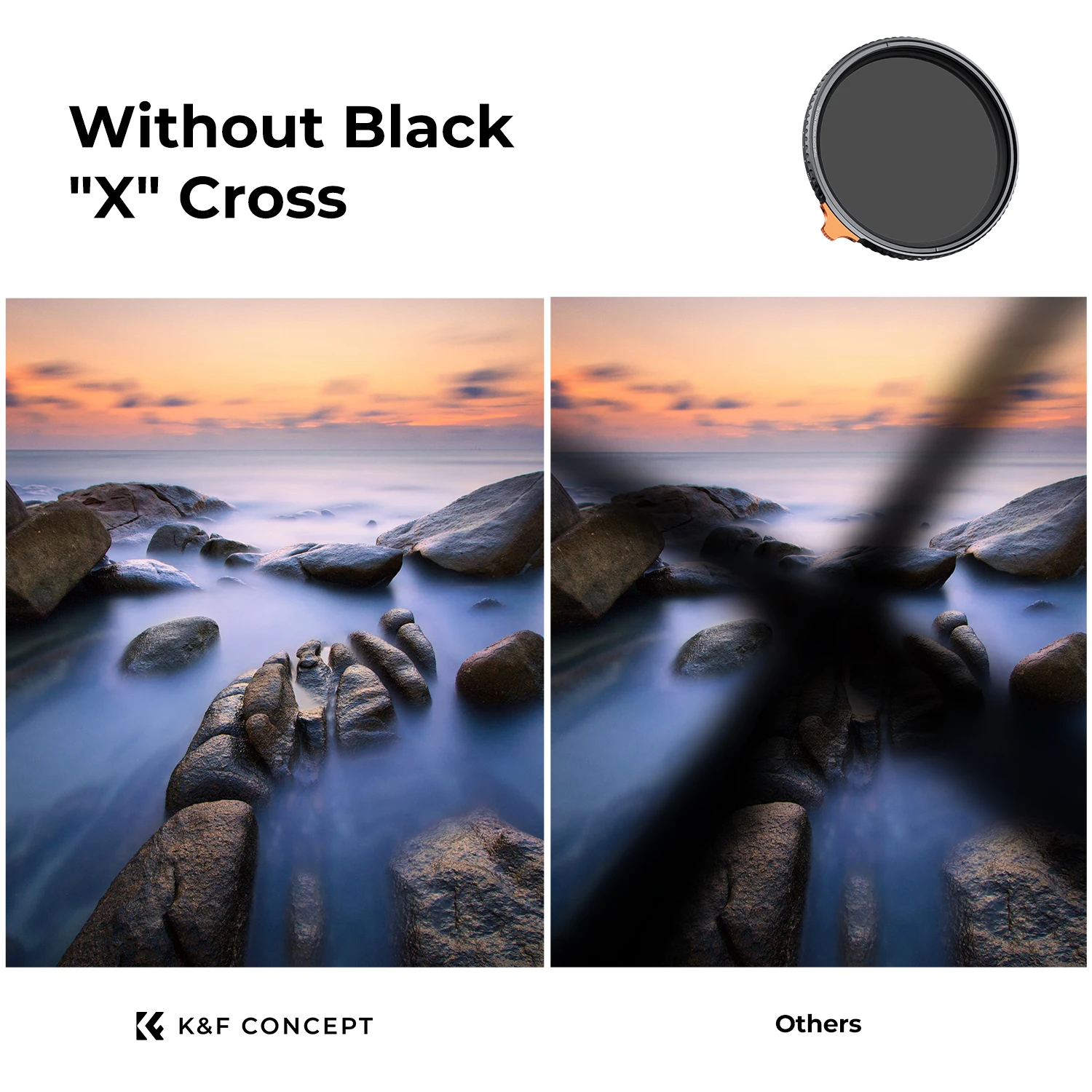 K&F Concept 49-82mm Variable ND2-ND32 Filter True Color 28 Layers ND Filter for Camera 52mm 55mm 58mm 62mm 67mm 72mm 77mm Nano-X