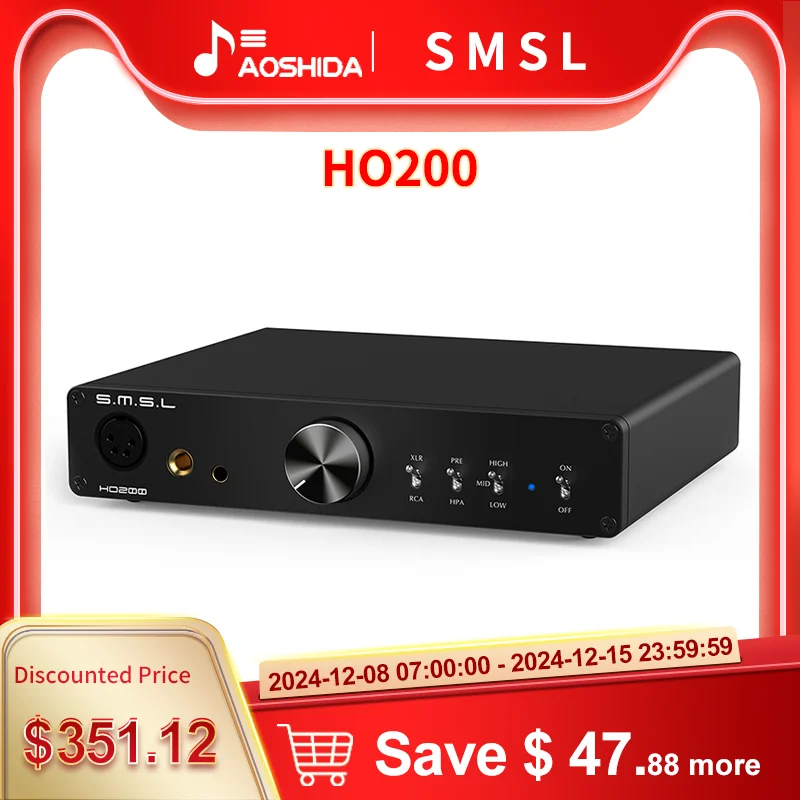 SMSL HO200 مضخم ضوت سماعات الأذن عالي الدقة 16ohm 6 واط/32ohm 3 واط RCA مخرج مسبق عالي الجودة قبل أمبير XLR متوازن غير متوازن مدخل سماعة أمبير