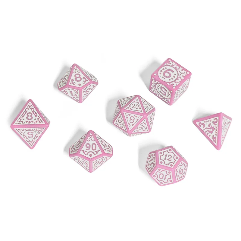 ألعاب النرد TRPG DND مجموعة النرد معظم البوب متعدد الألوان مذهلة نمط الخط الرجعية ونمط لعبة لوحة الترفيه التذكارية #2