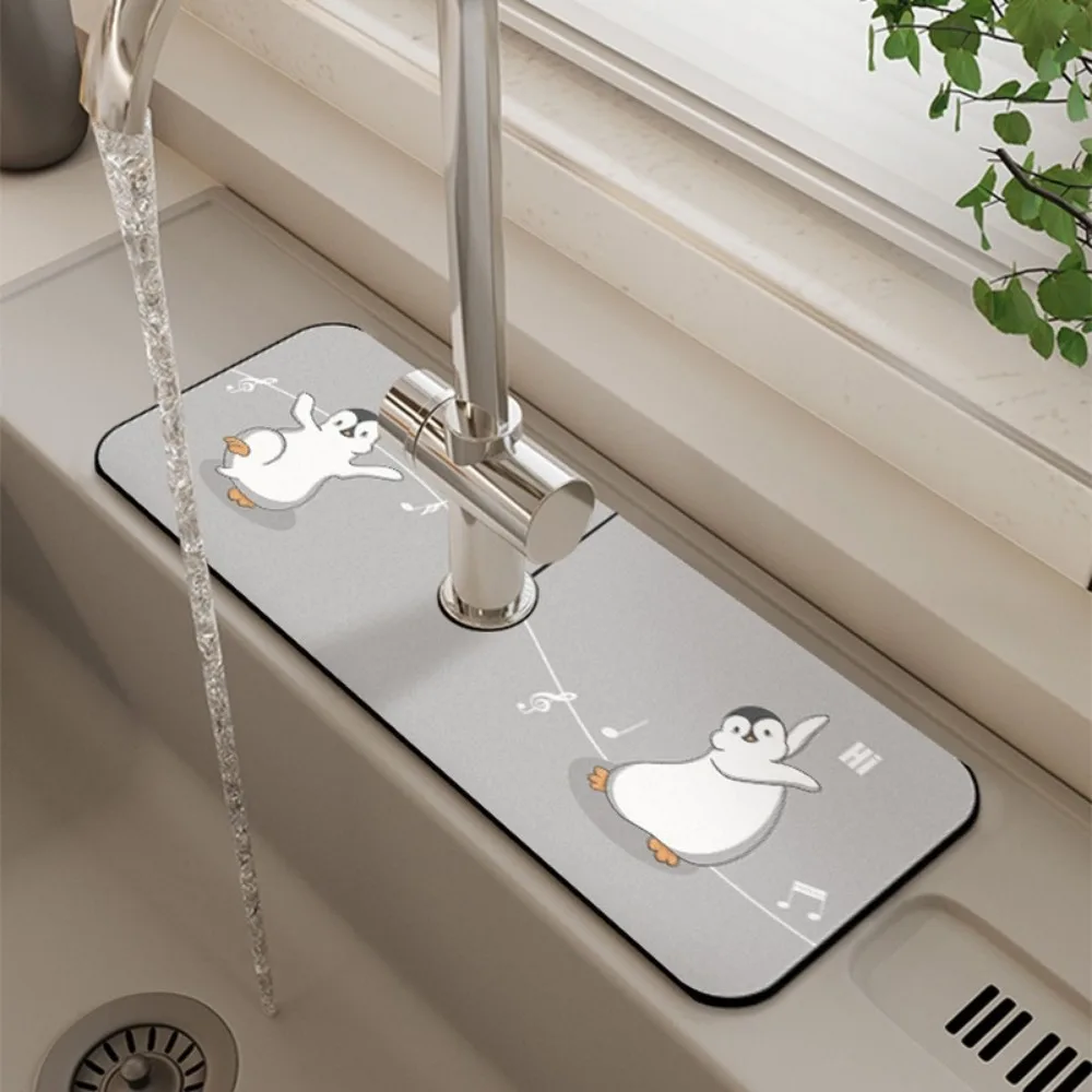 Non slip Household for Bathroom Kitchen Countertop Protection Mat Absorbent Pad Faucet Drain Pad Faucet Mat Sink Splash Guard