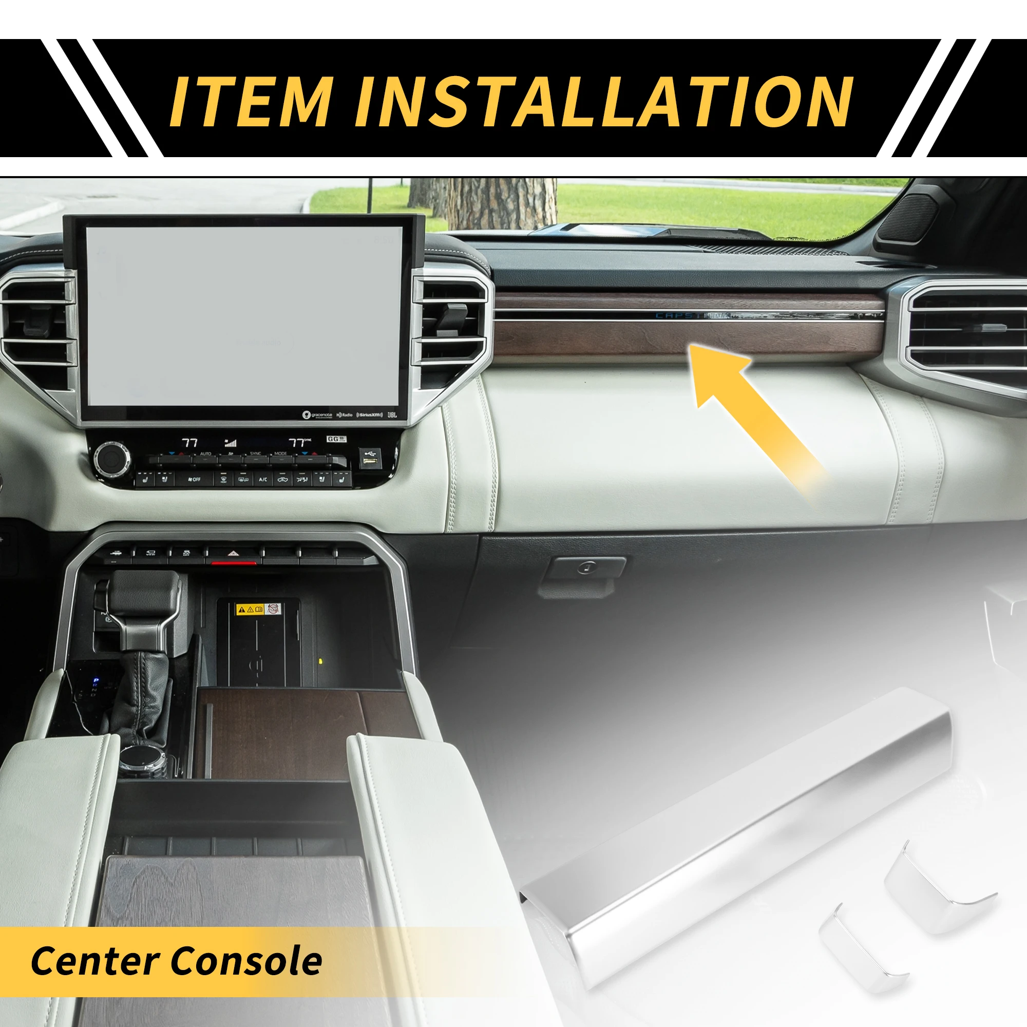 

UXCELL 1 комплект крышки приборной панели центральной консоли для Toyota Tundra 2022-2024 гг.