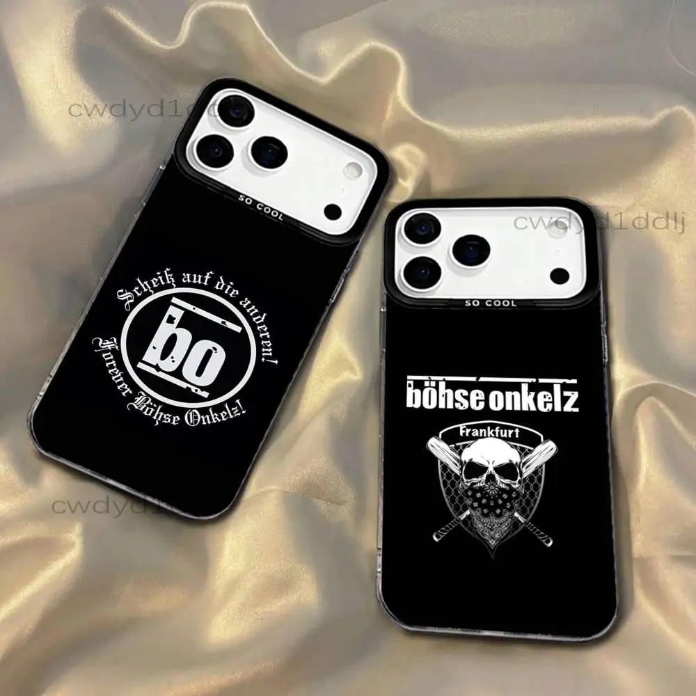 

B-Bohse O-Onkelz Band Phone Case For iPhone 17,16,15,14,13,12,11,X,8,7,Pro,Max,Plus,SE4,Air,Mini IMD Gray Hard Matte