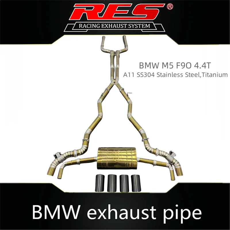 For BMW M5 F90 4.4T RES Stainless Steel Titanium Car Exhaust Valvetronic Catback System Remote Control