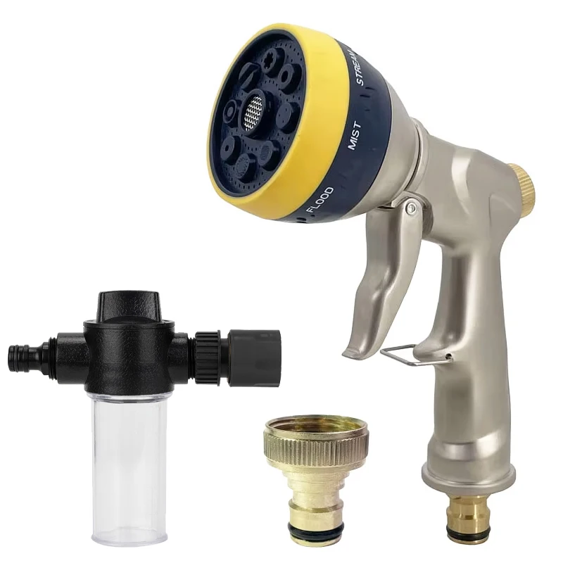 

1 Set Of Adjustable Garden Water Gun, Equipped With 100ML Foam Kettle, Car Washing Water Gun, Car Washing Cleaning Tools
